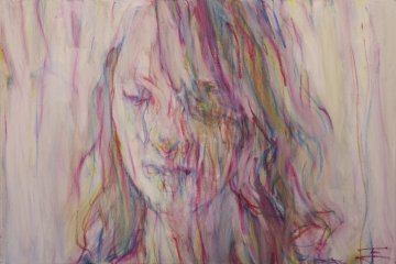 Oil painting by Jeremy Eliosoff, Blond Haired Woman, 2010, 36" x 24"